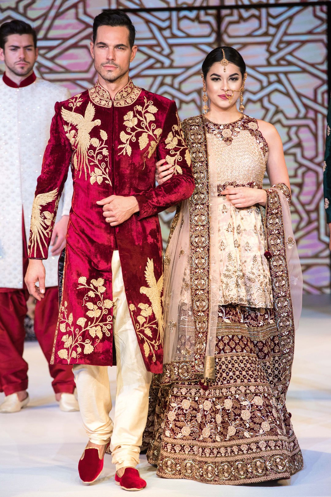 Maroon ☀ Gold Bride-Groom Sherwani and ...